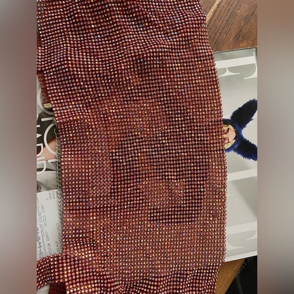 Rectangular Short Top With Red Straps And Crystal… - image 6